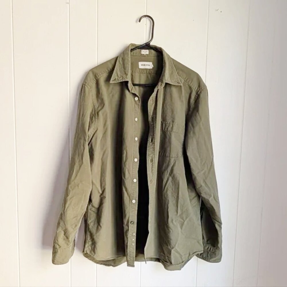 Taylor Stitch Olive Green Button-Up Shirt – Size 46